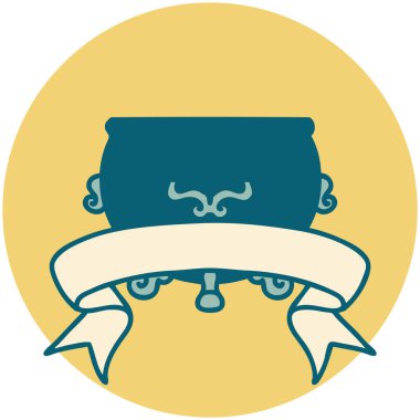 bir kazan sancağına sahip dövme biçimi simgesi