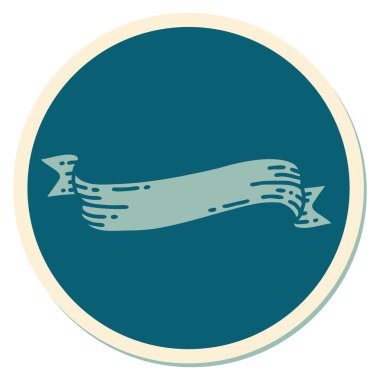 Dövme çıkartması geleneksel bir pankart stiliyle