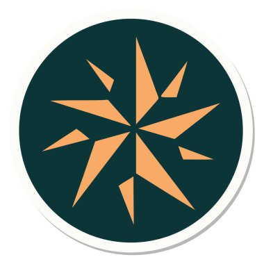 Geleneksel bir yıldız stiliyle dövme çıkartması