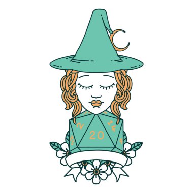 Retro Dövme Tarzı Doğal 20 zarlı İnsan Cadısı