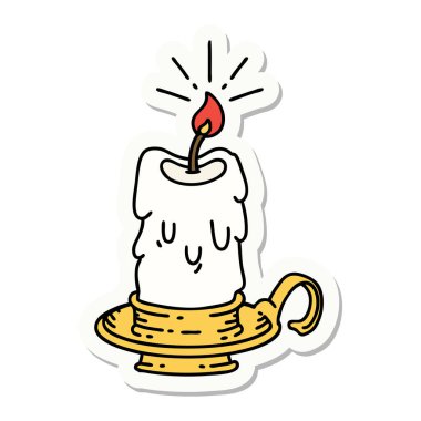 Dövme stili ürkünç erimiş mum çıkartması.