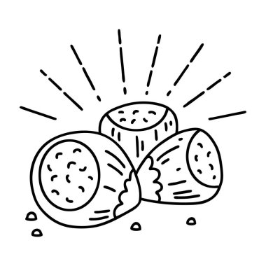 Geleneksel siyah çizgili dövme tarzı fındık.