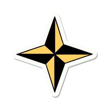 Geleneksel bir yıldız stiliyle dövme çıkartması