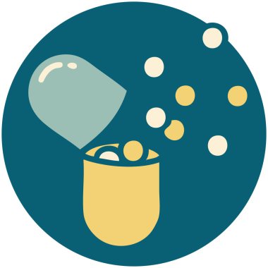 Açık tıbbi kapsül hapı ikonu