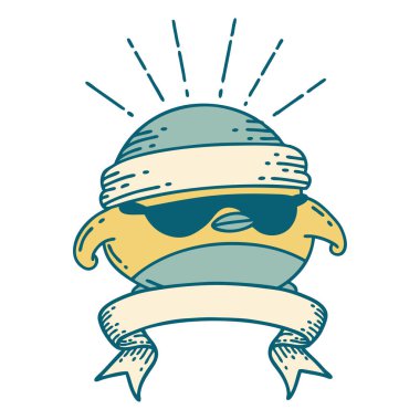 Dövme stili parşömen afişi. Güzel Robin.