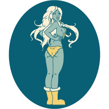 Geleneksel Viking kız dövmesi.