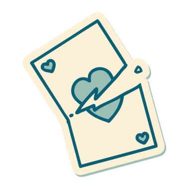 Dövme çıkartması geleneksel stil yırtık bir kart