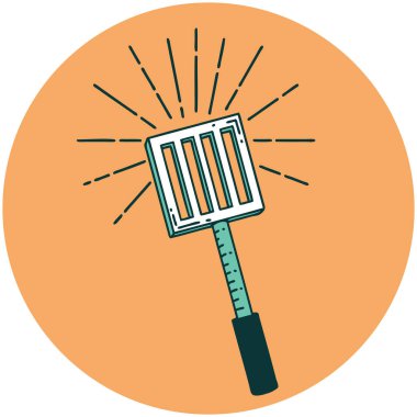 Dövme stili mutfak spatulasının simgesi