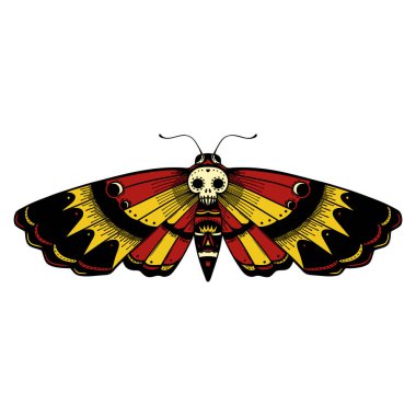 Geleneksel bir ölüm güvesi dövmesi