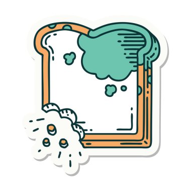 Geleneksel küflü ekmek stili dövme çıkartması.