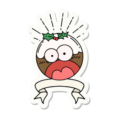 Dövme stili çıkartma yılbaşı pudingini şok etti.