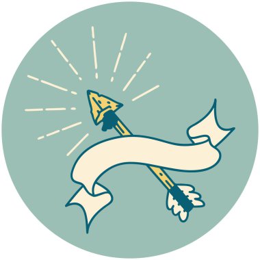 Dövme stili eski çakmaktaşı ucu okunun simgesi