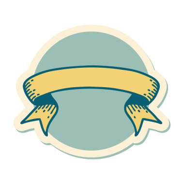 Dövme çıkartması geleneksel bir pankart stiliyle