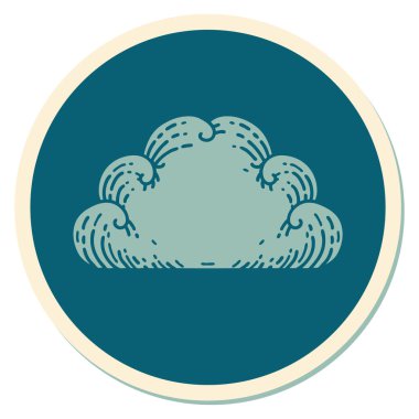 Geleneksel bulut stiliyle dövme çıkartması