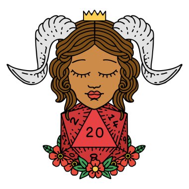 Retro Dövme Biçimi Doğal 20 d20 zar atışıyla düzenleme