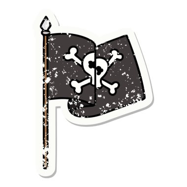 Geleneksel stil korsan bayrağı dövmesi.