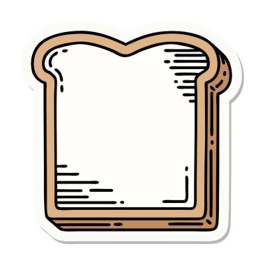 Geleneksel bir ekmek dilimi şeklinde dövme çıkartması.