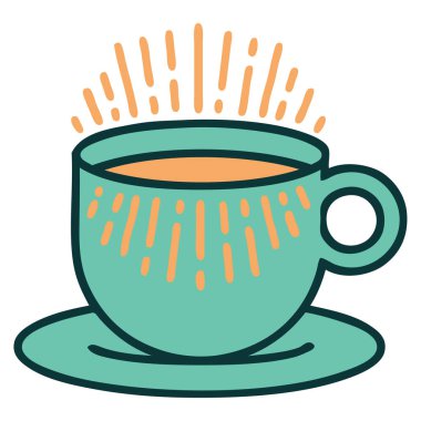 Kahve fincanının ikonik dövme görüntüsü