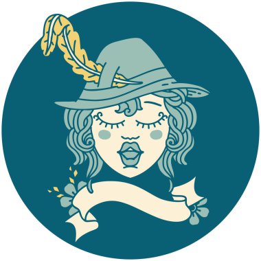 Retro Dövme Tarzı İnsan Ozan karakter yüzü