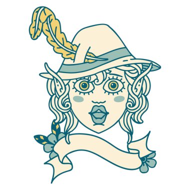 Retro Dövme Biçimi elf karakter yüzü