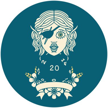 Retro Dövme Tarzı 20 zarlı düzenbaz karakter