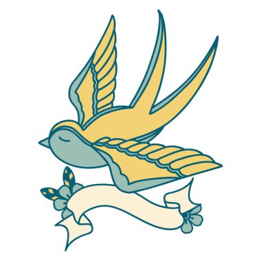 Kırlangıç sancağıyla geleneksel dövme