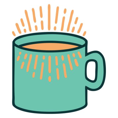 Kahve fincanının ikonik dövme görüntüsü