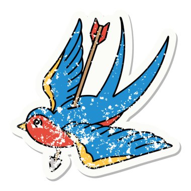 Geleneksel bir kırlangıç stili dövmesi.