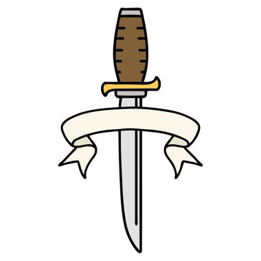 Hançer sancağıyla geleneksel dövme.