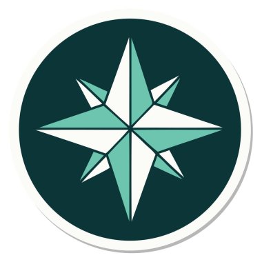 Geleneksel bir yıldız stiliyle dövme çıkartması