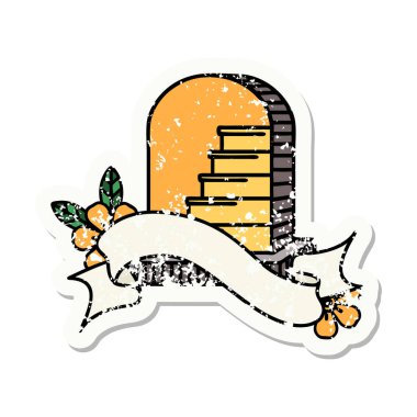 Mezar taşının sancağı olan eski bir etiket.