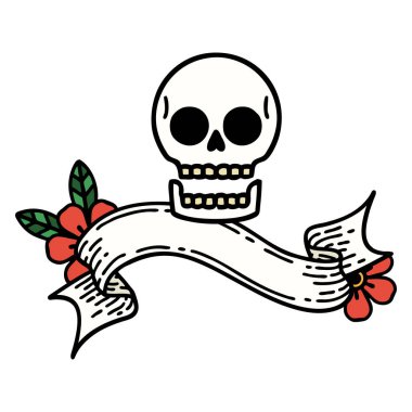 Kafatası dövmeli geleneksel dövme