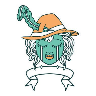 Retro Dövme Biçimi Ağlayan Ork Ozan karakteri