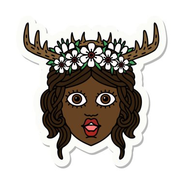 Bir Druid karakterinin yüz çıkartması.