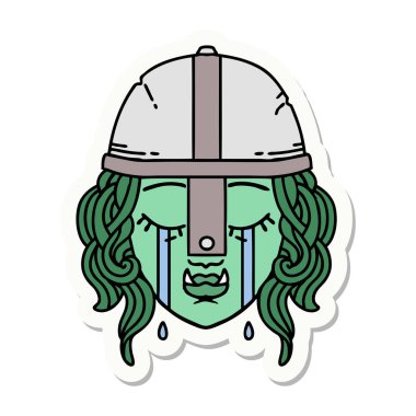 Ağlayan bir Ork savaşçı karakterinin çıkartması.