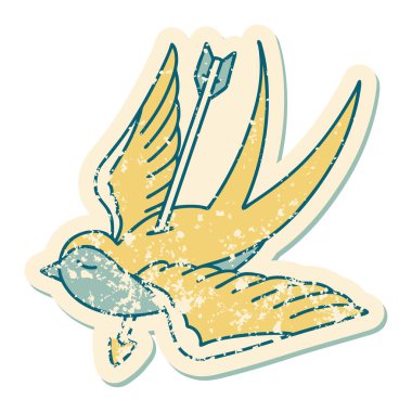 ok ile vurulan bir kırlangıcın sembolik dövmeli görüntüsü