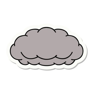 Gri bulutların geleneksel stiliyle dövme çıkartması