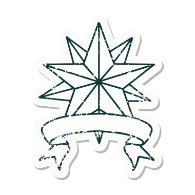 Üzerinde yıldız işareti olan eski bir etiket.