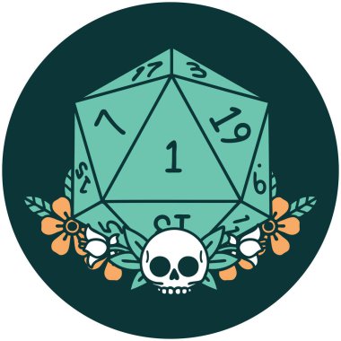 Doğal zarın ikonu çiçek elementleriyle yuvarlanır.