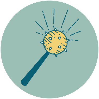 Dövme stili bir ortaçağ topuzu simgesi