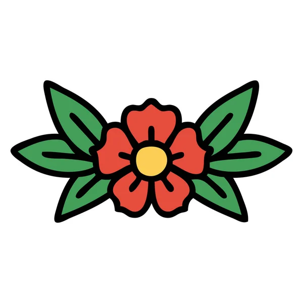 Tätowierung Traditionellen Stil Einer Blume — Stockvektor