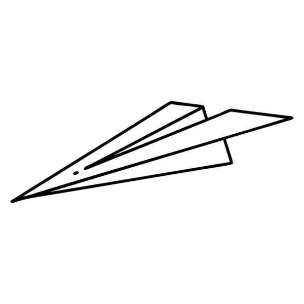 Tetování Černém Stylu Papírového Letadla — Stockový vektor