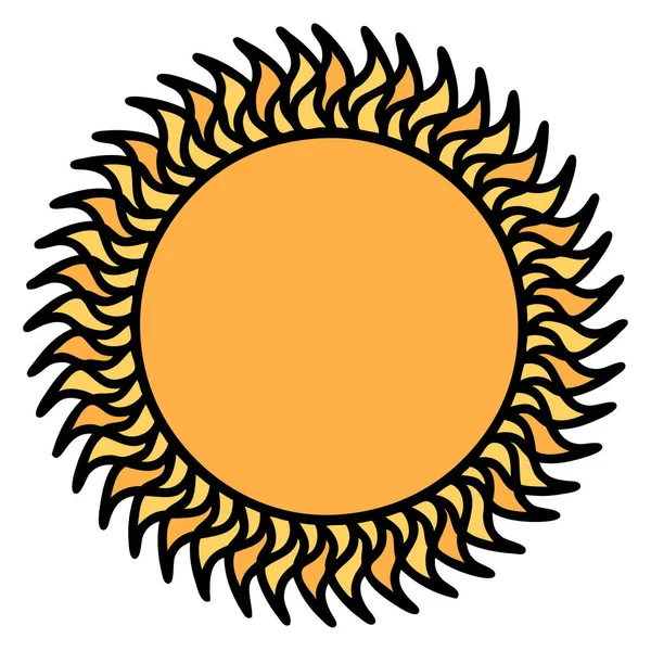 Tatouage Dans Style Traditionnel Soleil — Image vectorielle