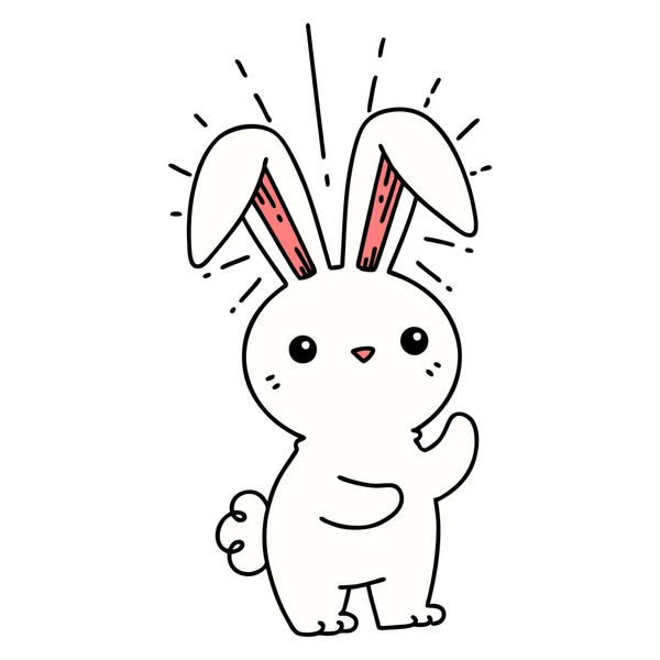 传统纹身风格的图例可爱的兔子 — 图库矢量图片