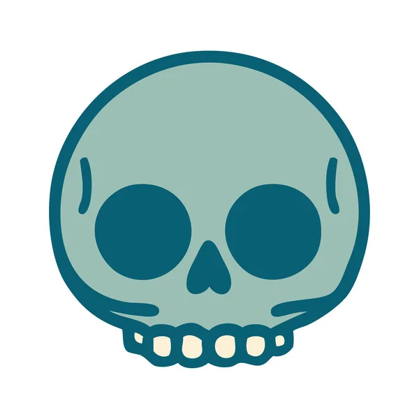 Iconic Tattoo Style Image Skull — Stock Vector