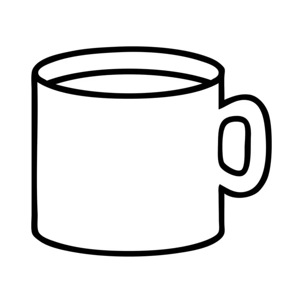 Татуировка Черной Линии Стиль Чашки Кофе — стоковый вектор