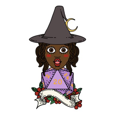 Retro Dövme Tarzı Doğal 20 D20 zarlı insan büyücüsü