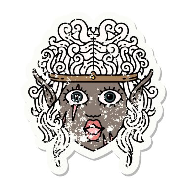 Retro Dövme Tarzı Elf barbar karakter yüzü