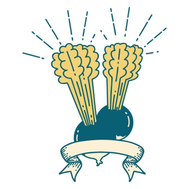 Dövme stili yapraklı pancar pancarlı parşömen.