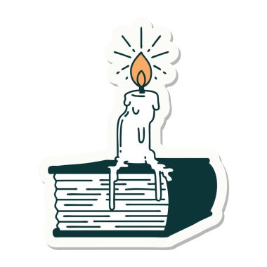 Dövme stili mum etiketi kitapta eriyor.